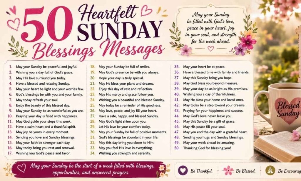 50 Heartfelt Sunday Blessings Messages