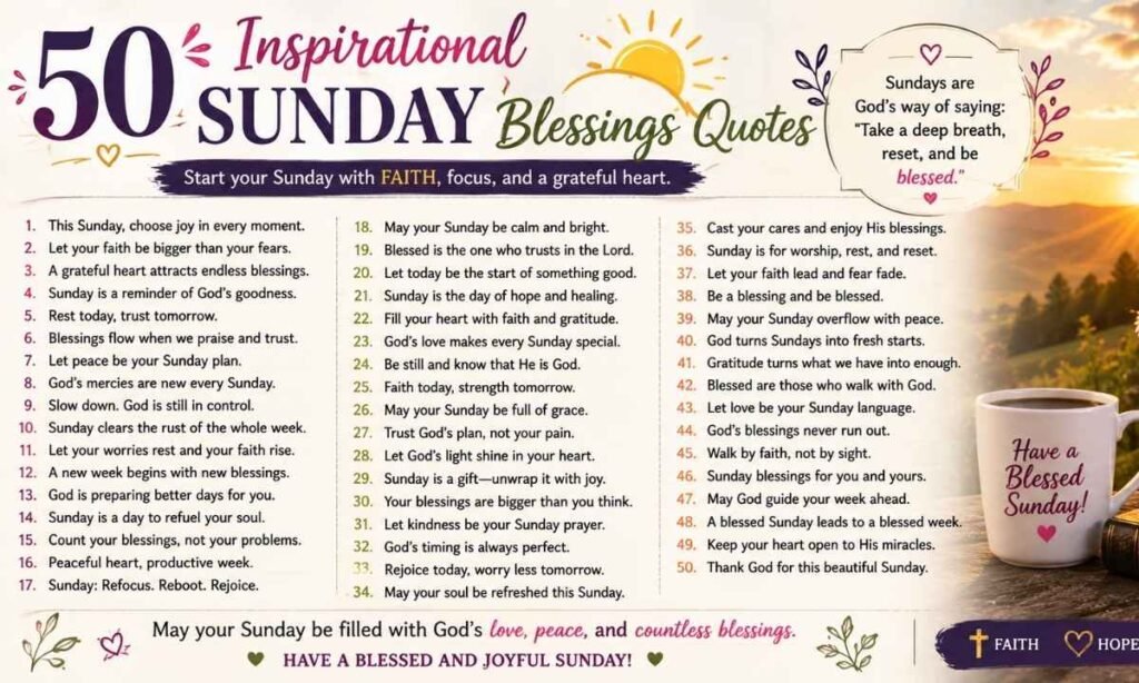 50 Inspirational Sunday Blessings Quotes