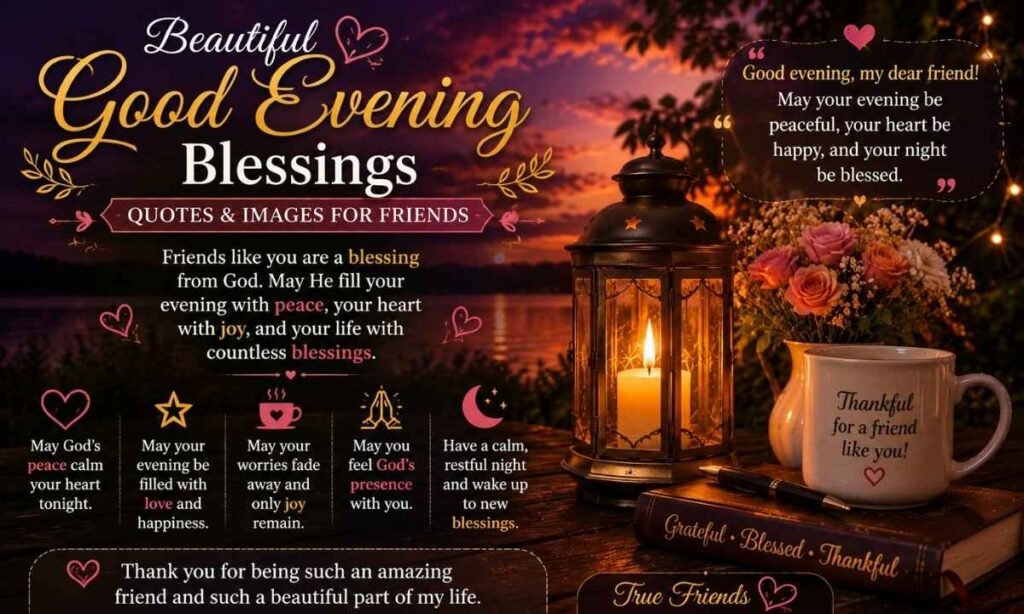 Beautiful good evening blessings quotes & images for friends
