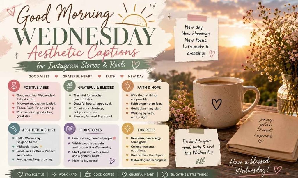 Good Morning Wednesday Aesthetic Captions for Instagram Stories & Reels