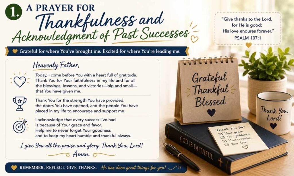 A Prayer for Thankfulness and Acknowledgment of Past Successes
