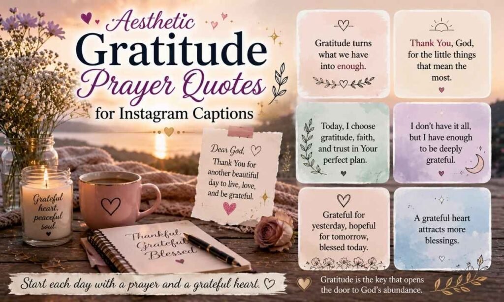 Aesthetic Gratitude Prayer Quotes for Instagram Captions
