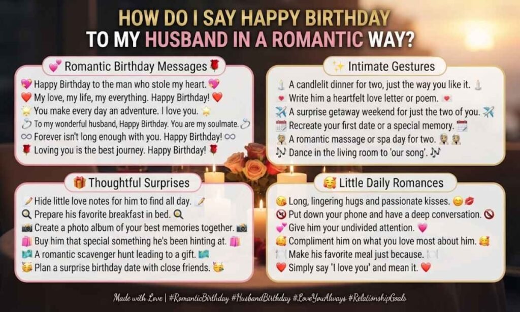 How Do I Say Happy Birthday to My Husband in a Romantic Way