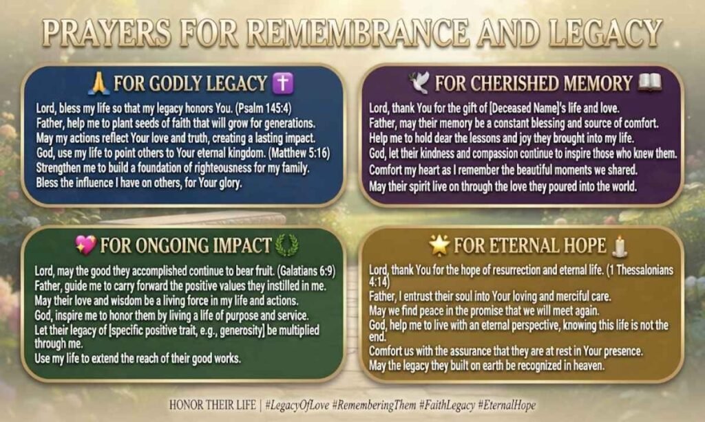 Prayers for Remembrance and Legacy