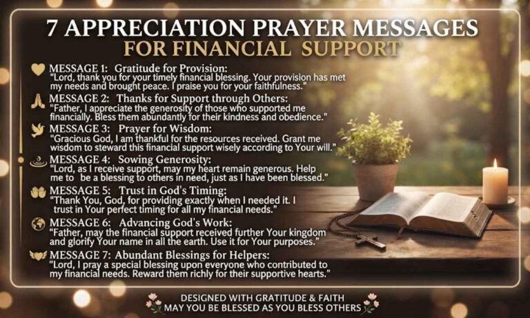 7 Appreciation Prayer Messages for Financial Support